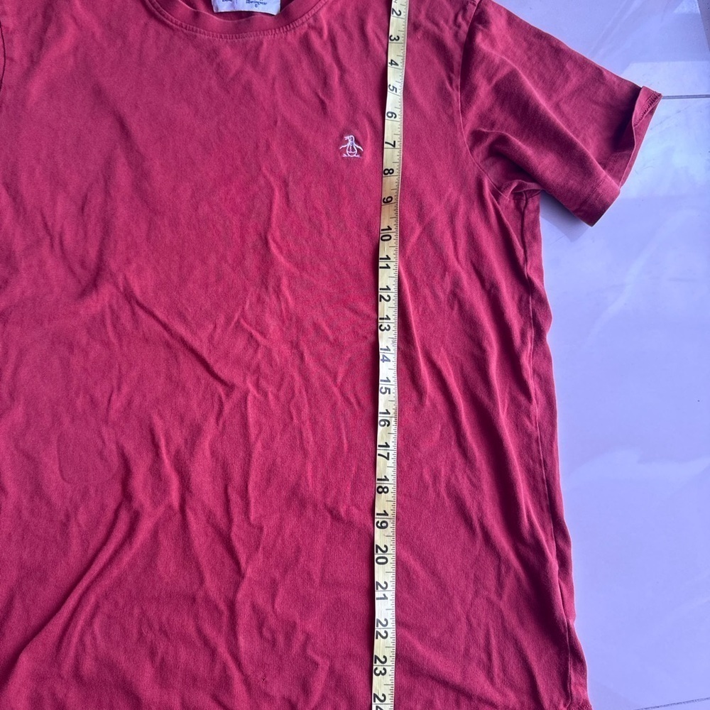 An Original Penguin T Shirt Mens Large Maroon Stretch Casual Short Sleeve M - Picture 11 of 14